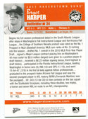 Bryce Harper 2011 Multiad Sports Card Back