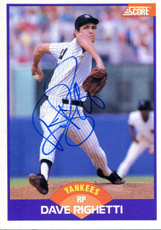 Dave Righetti Autographed 1989 Score Card