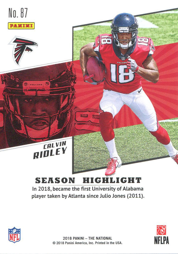 Calvin Ridley 2018 Panini The National Rookie Card Back