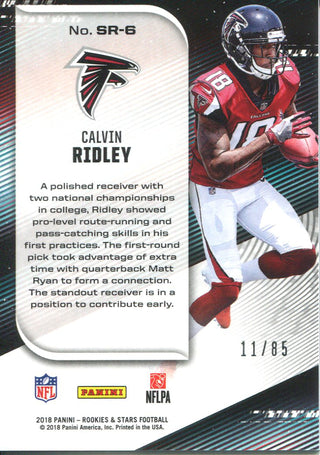 Calvin Ridley 2018 Panini Rookie and Stars Stellar Rookies Pink Rookie Card Back