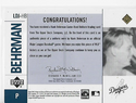 Hank Behrman 2001 Upper Deck #LDJ-HB (60/500) Game Worn Jersey