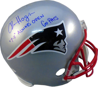 Chris Hogan "Go Pats, 7-11, I'm Always Open" Autographed New England Patriots Replica Helmet (JSA)