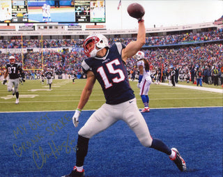 Chris Hogan Autographed Vs. Buffalo Bills 8x10 Photo Gronk