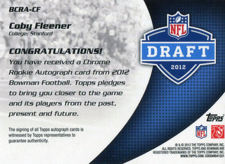 Coby Fleener Autographed 2012 Bowman Chrome Rookie Card