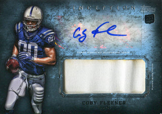 Coby Fleener Autographed 2012 Topps Inception Rookie Jersey Card