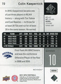 Colin Kaepernick Unsigned 2011 Upper Deck SP Rookie Card