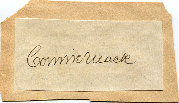 Connie Mack Autographed 2x4 Cut (JSA)