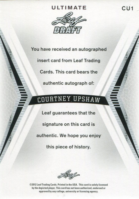 Courtney Upshaw Autographed 2012 Leaf Draft Rookie Card