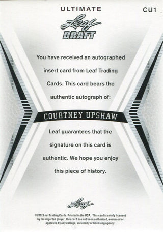 Courtney Upshaw Autographed 2012 Leaf Draft Rookie Card