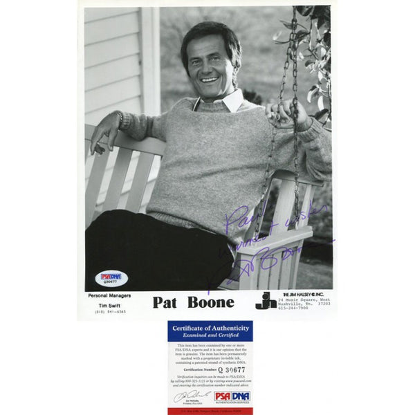 Pat Boone Autographed 8x10 Photo PSA