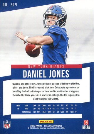 Daniel Jones 2019 Panini Prestige Rookie Card