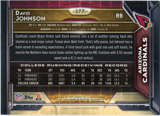 David Johnson 2015 Topps Chrome Rookie Card Back