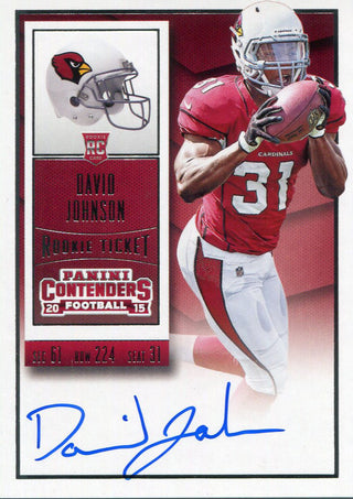 David Johnson Autographed 2015 Panini Contenders Rookie Card