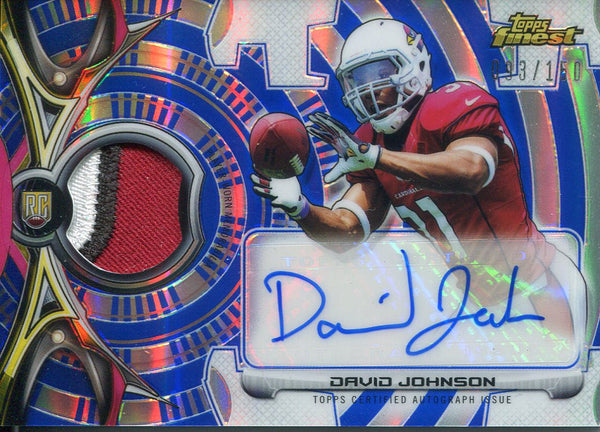 David Johnson Autographed 2015 Topps Finest Jersey Rookie Card 