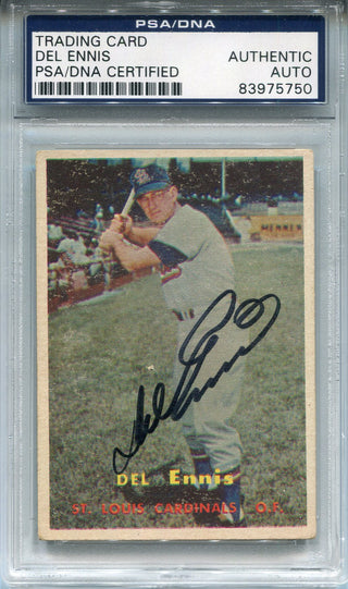 Del Ennis Autographed 1957 Topps Card (PSA)
