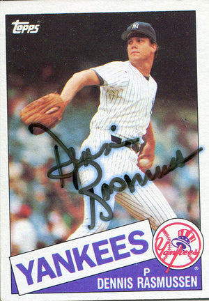Dennis Rasmussen Autographed 1985 Topps Card
