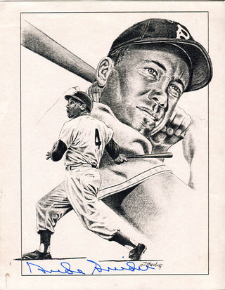 Duke Snider Autographed 8x10 Black and White Litho