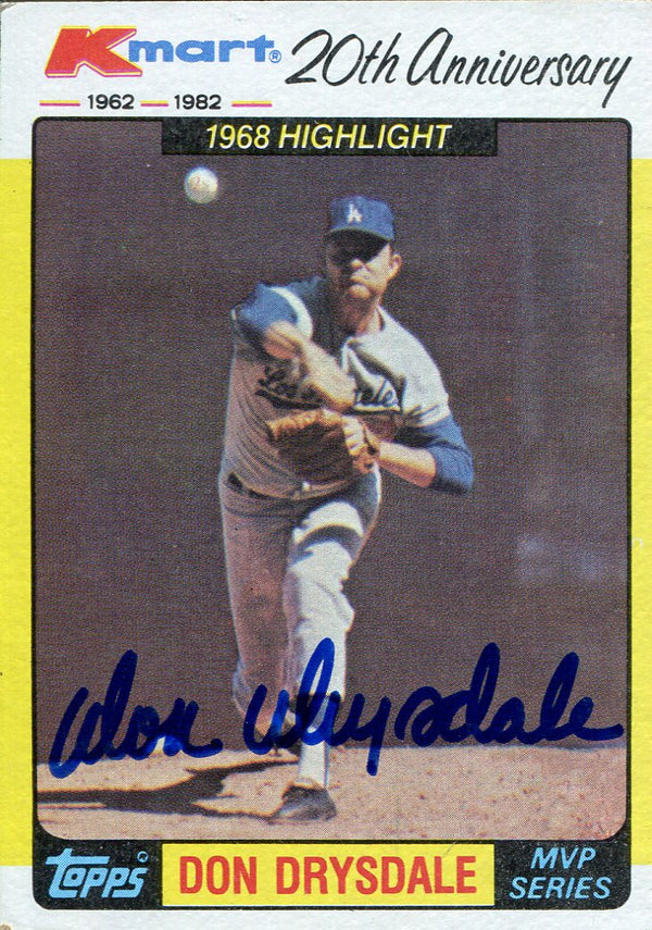 Don Drysdale Autographed 1982 Topps Card