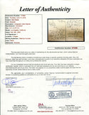 Don Hurst Autographed Hand Written Letter (JSA) COA