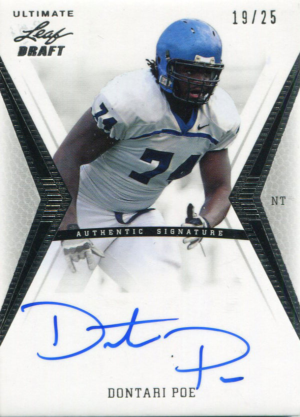 Dontari Poe Autographed 2012 Leaf Ultimate Draft Rookie Card