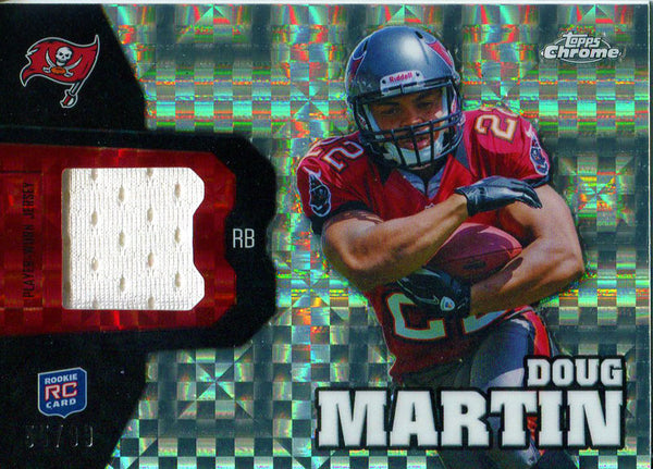 Doug Martin Unsigned Player Worn Jersey Topps Chrome Rookie Card