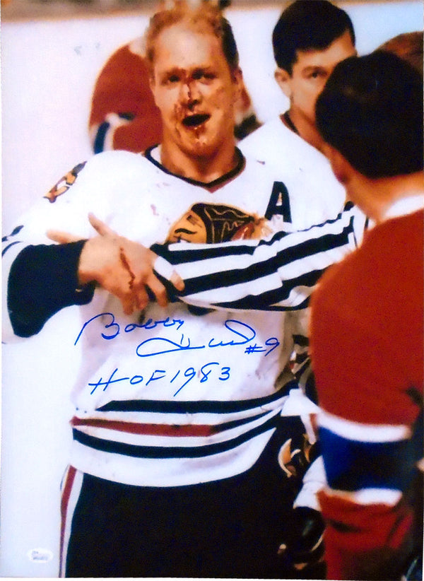 Bobby Hull HOF 83 Autographed 16x20 Photo (JSA)