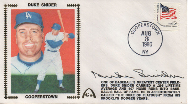 Duke Snider Autographed Aug 3 1980 First Day Cover