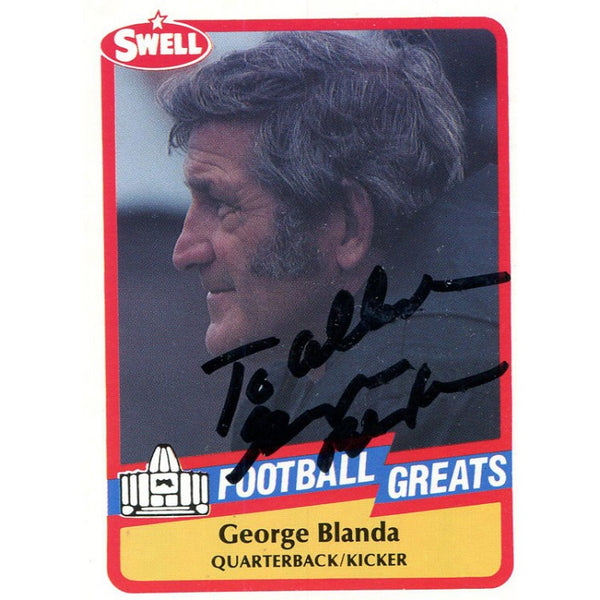 George Blanda Autographed 1989 Swell Card