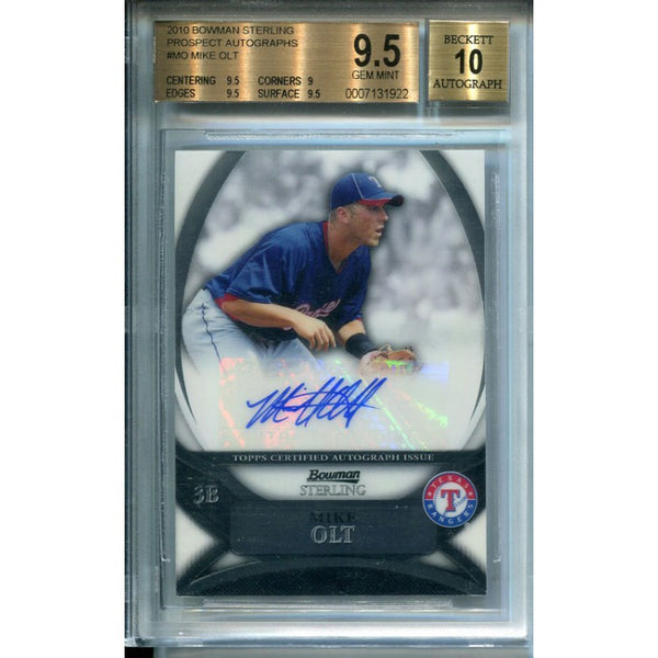 Mike Olt Autographed 2010 Bowman Sterling Rookie Card