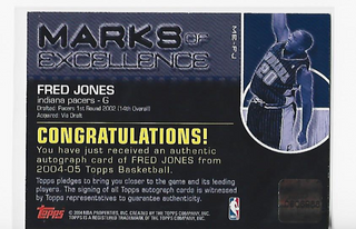 Fred Jones 2004-2005 Topps #ME-FJ Autograph Card