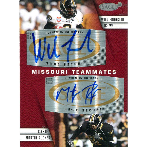 Will Franklin & Martin Rucker Autographed 2008 Sage Card