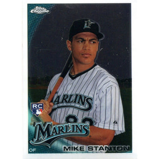 Mike Stanton Unsigned 2010 Topps Chrome Rookie Card