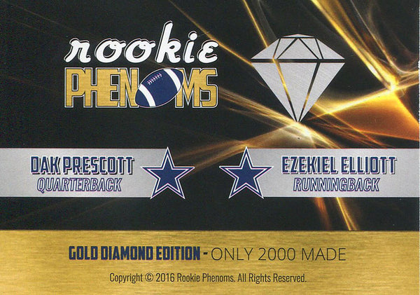 Ezekiel Elliott and Dak Prescott Rookie Phenom Gold Diamond
