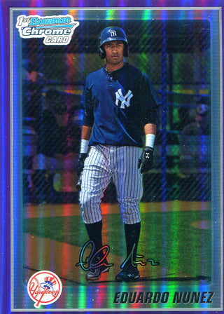 Eduardo Nunez Unsigned 2010 Bowman Chrome Rookie Refractor Card