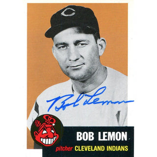 Bob Lemon Autographed 1953 Topps Reprint Card