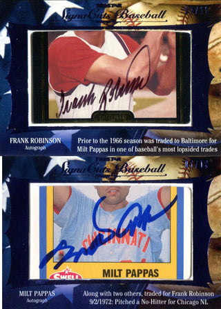 Frank Robinson & Milt Pappas Autographed Tristar Signacuts Baseball Card