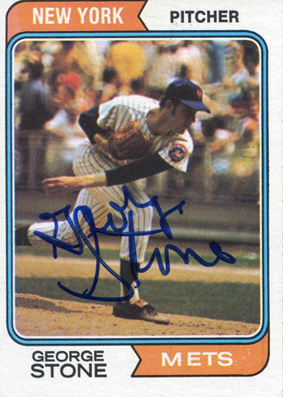 George Stone Autographed 1974 Topps Card