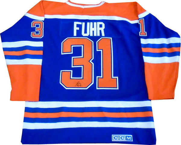 Grant Fuhr Autographed Edmonton Oilers Jersey  Back