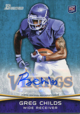 Greg Childs Autographed 2012 Bowman Rookie Card