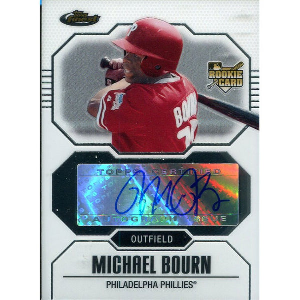 Michael Bourn Autographed 2007 Topps Finest Card