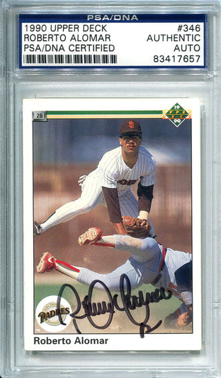 Robert Alomar Autographed 1990 Upper Deck Card (PSA/DNA)