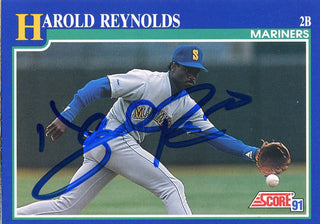 Harold Reynolds Autographed 1991 Score Card