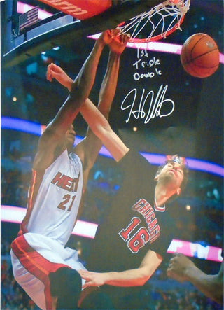 Hassan Whiteside 1st Triple Double Autographed Miami Heat 16x20 Photo