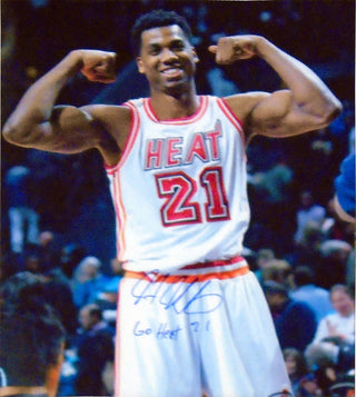 Hassan Whiteside "Go Heat" Autographed Miami Heat Flexing 16x20 Photo
