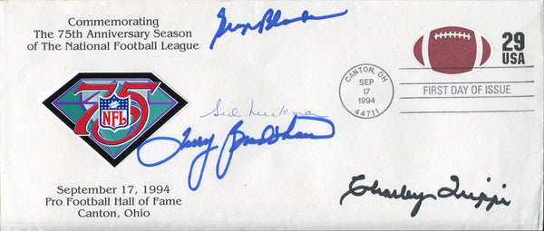 Terry Bradshaw, Charley Trippi, Sid Luckman, George Blanda Autographed First Day Cover