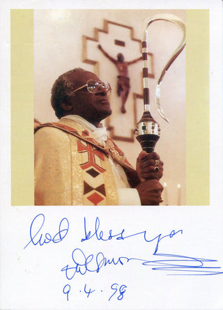 Desmond Tutu Autographed 4x6 Photo (JSA)