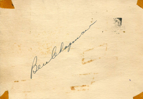 Ben Chapman Autographed 3x5 Postcard