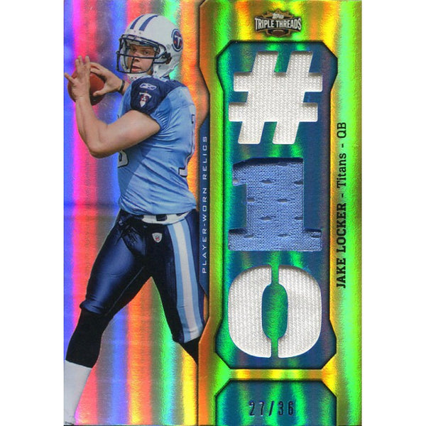 Jake Locker Unsigned 2011 Topps Triple Threads Jersey Card