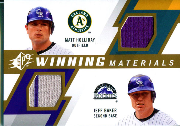 Matt Holiday/Jeff Baker Unsigned 2009 Upper Deck Winning Materials SPX Card