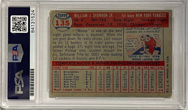 Moose Skowron Autographed 1957 Topps Card #135 (PSA)